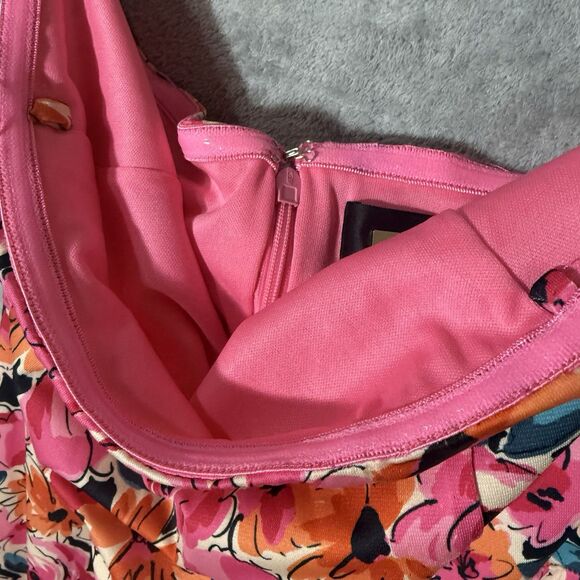 NWT Alexia Admor Dress 4 Strapless Pink Floral Slit Spring Feminine Bloomcore - Picture 9 of 14